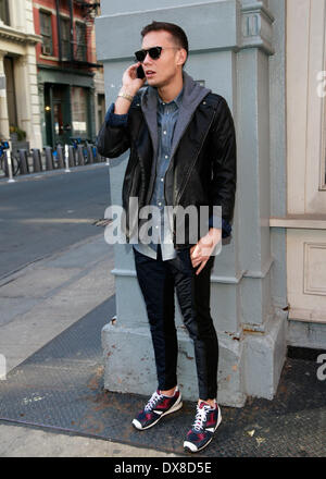 Francisco Tellechea captured on the street in New York City - March 15, 2014 - Photo: Runway Manhattan/Charles Eshelman/picture alliance Stock Photo