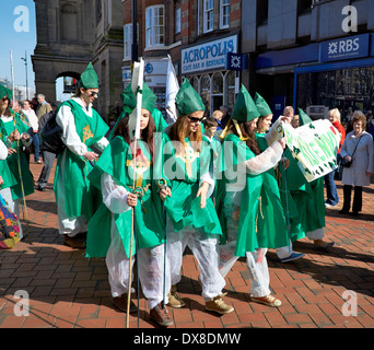 St Patrick's day parade Derby England uk Stock Photo
