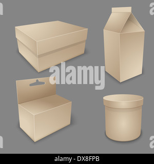 Vector blank packing collection. Stock Photo