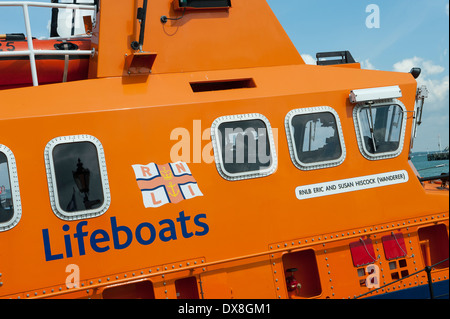 RNLI lifeboat based at Yarmouth on the Isle of Wight, England. Stock Photo