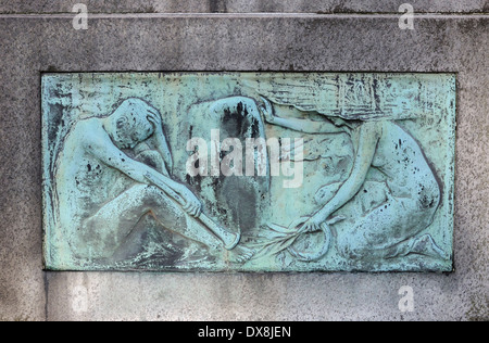 Bronze plaque in Dean Cemetery, Edinburgh Stock Photo