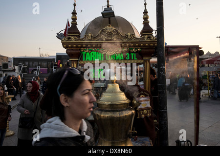 Eminonu district in Istanbul, Turkey on March 2014. Stock Photo