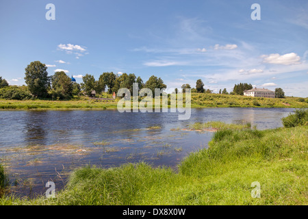 Summer landscape with river in Russia Stock Photo - Alamy