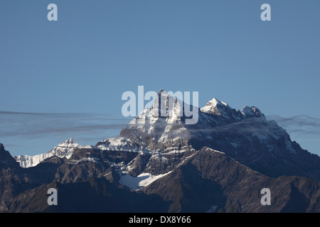 The multi-summited Dents du Midi mountain in Switzerland. Stock Photo