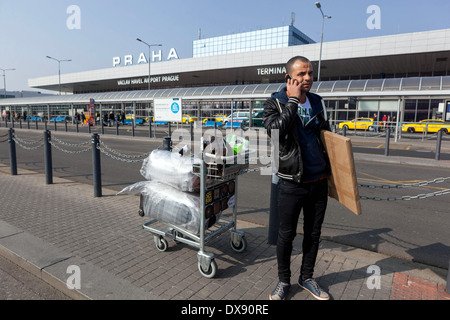 Airport Prague, passenger Czech Republic Stock Photo