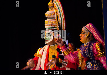 South Indian Kathakali Dancers Stock Photo