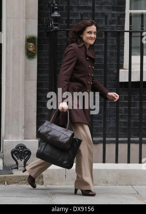 London, UK. 19th March 2014.  Theresa Villiers, secretary of state for Northern Ireland,  arrives for Cabinet meeting at Number 10 Downing Street before Chancellor of the Exchequer, George Osborne delivers his Budget speech in The House of Commons. Pic: Paul Marriott Photography/Alamy Live News Stock Photo