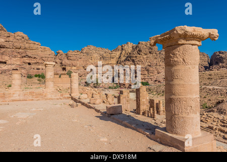 roman temple in Nabatean Petra Jordan middle east Stock Photo