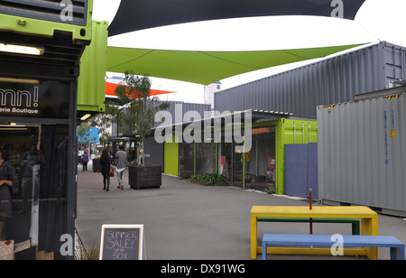 Shipping container mall Christchurch Stock Photo