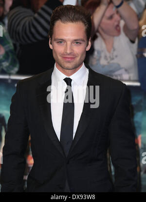 London, UK, 20th March 2014 Sebastian Stan arrives at the UK Premiere of Captain America: The Winter Soldier at Vue Cinema in Westfield Shopping Centre in London Credit:  MRP/Alamy Live News Stock Photo