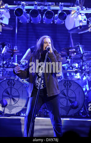 Toronto, Canada. 20th March 2014. American progressive metal rock band DREAM THEATER performs at Toronto's Massey Hall. In picture, lead singer James LaBrie. Credit:  EXImages/Alamy Live News Stock Photo