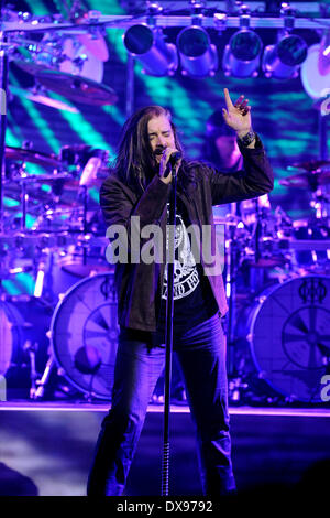 Toronto, Canada. 20th March 2014. American progressive metal rock band DREAM THEATER performs at Toronto's Massey Hall. In picture, lead singer James LaBrie. Credit:  EXImages/Alamy Live News Stock Photo