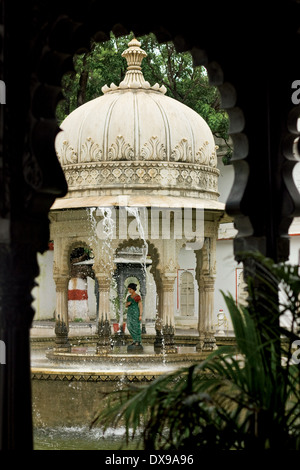 Saheliyon-ki-Bari is a major garden and a popular tourist space in Udaipur in Indian state of Rajasthan. Stock Photo