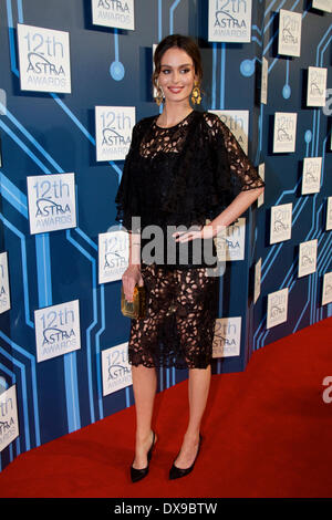 Sydney, Australia. 20th Mar, 2014. Nicole Trunfio (The Face) arrives on the red carpet for the 12th annual ASTRA awards at The Carriageworks in Sydney. Credit:  Richard Milnes/Alamy Live News Stock Photo