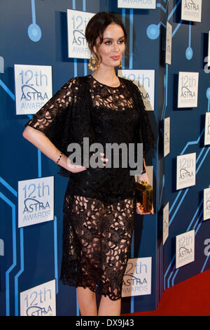 Sydney, Australia. 20th Mar, 2014. Nicole Trunfio (The Face) arrives on the red carpet for the 12th annual ASTRA awards at The Carriageworks in Sydney. Credit:  Richard Milnes/Alamy Live News Stock Photo