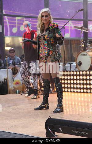 Ke aka Kesha performing live on NBC's Toyota Thanksgiving Concert Series on the 'Today' show at Rockefeller Center Featuring: K Stock Photo