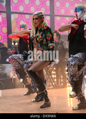 Ke aka Kesha performing live on NBC's Toyota Thanksgiving Concert Series on the 'Today' show at Rockefeller Center Featuring: K Stock Photo