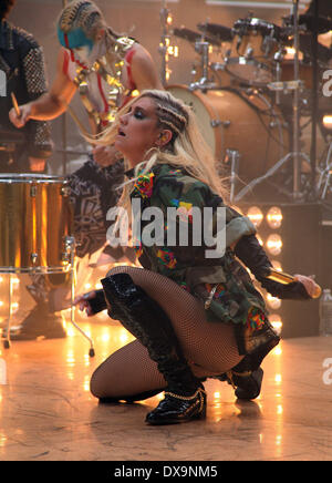 Ke aka Kesha performing live on NBC's Toyota Thanksgiving Concert Series on the 'Today' show at Rockefeller Center Featuring: K Stock Photo