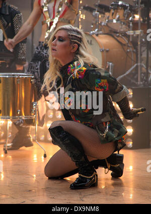 Ke aka Kesha performing live on NBC's Toyota Thanksgiving Concert Series on the 'Today' show at Rockefeller Center Featuring: K Stock Photo