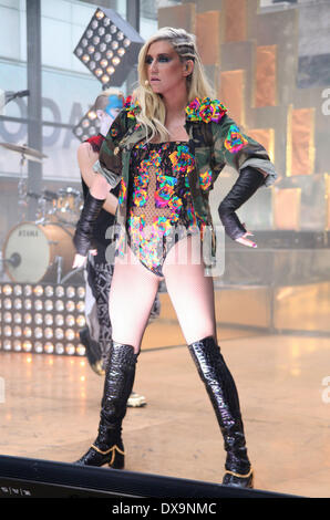 Ke aka Kesha performing live on NBC's Toyota Thanksgiving Concert Series on the 'Today' show at Rockefeller Center Featuring: K Stock Photo