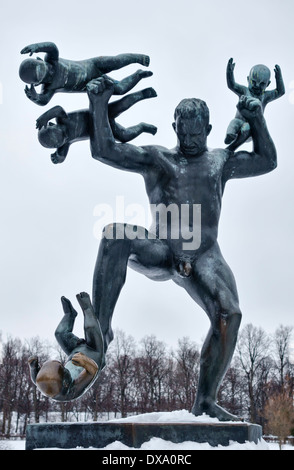 The Vigeland Installation in Frogner Park, Oslo, Norway. Sculptures by Gustav Vigeland. Stock Photo