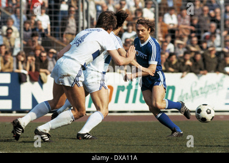 football, Bundesliga, 1981/1982, Wedau Stadium, MSV Duisburg versus VfL Bochum 1:0, scene of the match, Rolf Blau (VfL) Stock Photo