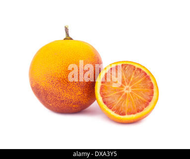 Fresh blood oranges isolated on white background Stock Photo