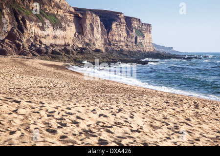 Cliff at Praia das Bicas, Sesimbra, Portugal. Stock Photo