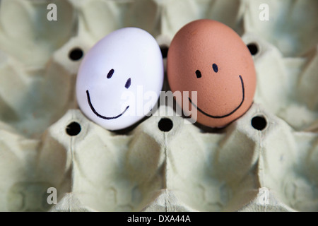 Couple of happy Easter eggs. Stock Photo