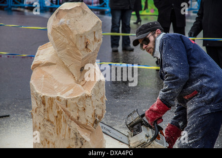 Kazakhstan,Petropavlovsk - MARCH 21, 2014: Muslim new year celebration. art on wood Stock Photo