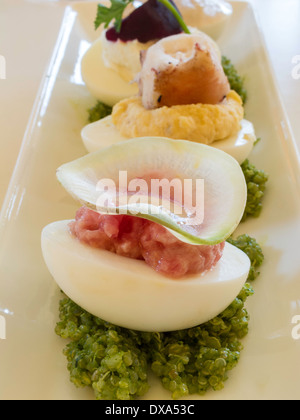 Fabrizio's Special Deviled Egg Appetizer, Via Verdi Cucina Rustica, Miami, FL Stock Photo