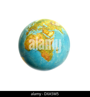 view of world map globe with background white Stock Photo