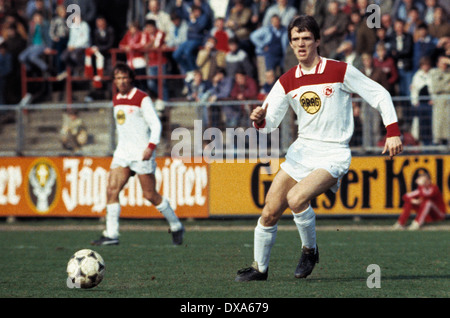 football, Bundesliga, 1983/1984, Ulrich Haberland Stadium, Bayer 04 Leverkusen versus Fortuna Duesseldorf 2:0, scene of the match, Petur Ormslev (Fortuna) Stock Photo