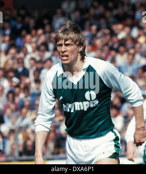 football, Bundesliga, 1983/1984, Ulrich Haberland Stadium, Bayer 04 Leverkusen versus SV Werder Bremen 0:0, scene of the match, Wolfgang Sidka (Werder) Stock Photo