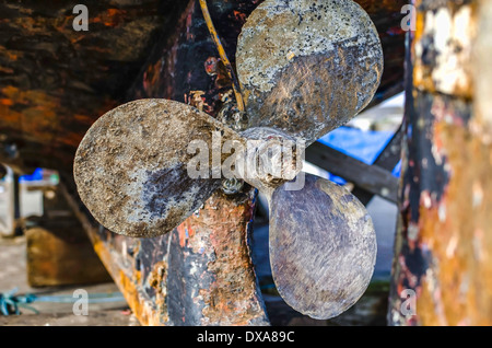 Close up of ship propeller Stock Photo