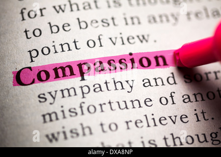 Fake Dictionary, definition of the word compassion. Stock Photo