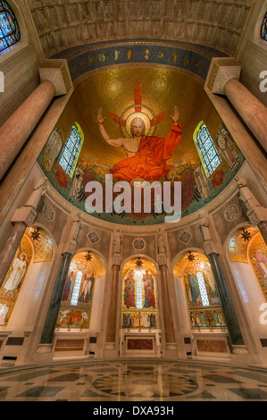 Christ in Majesty, North Apse, Basilica of the National Shrine of the Immaculate Conception, Washington DC, USA Stock Photo