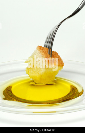 Bread and olive oil Stock Photo