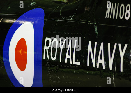 Royal Navy target on the side of an airplane Rescue 177 Stock Photo