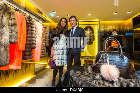 Pietro Beccari, the Chairman and CEO of Fendi and his wife at the  inauguration of the first Fendi boutique in Germany in the  Maximilianstrasse in Munich Stock Photo - Alamy