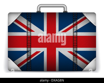 Vector - UK Travel Luggage with Flag for Vacation Stock Photo