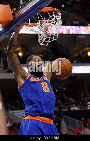 New York Knicks center Tyson Chandler (6) walks on the court in the ...