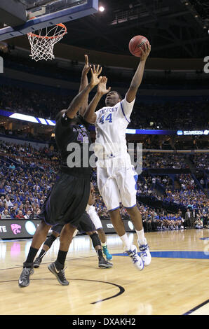 Kansas State forward Thomas Gipson (42) rebounds against TCU center ...