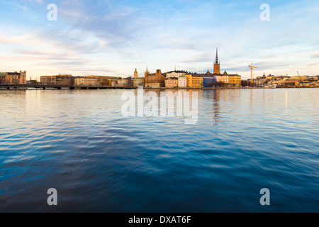 View over Riddarfjärden from Stockholm City Hall Park ('Stadshusparken'), Norrmalm, Stockholm, Sweden Stock Photo