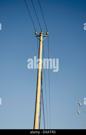 Electric pole on sky background Stock Photo - Alamy