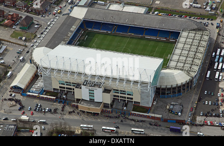 aerial view of Leeds United Elland Road football Stadium in Leeds Stock Photo