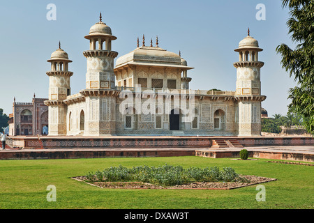 Itmad-Ud-Daulah's Tomb or Etimad-ud-Daulah made from white marble, also called Baby Taj, Agra, Uttar Pradesh, India Stock Photo