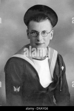 Royal Navy world war two. A Free French sailor in royal navy uniform Stock Photo