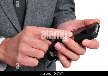 a businessman using a smartphone Stock Photo