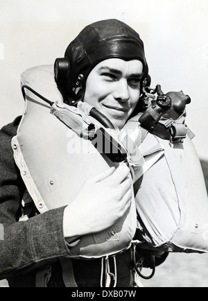 WW11 RAF Pilot in full flying clothing with Mae West lifejacket Stock Photo